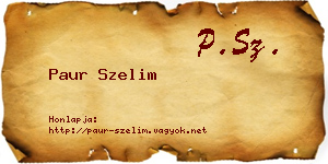 Paur Szelim névjegykártya